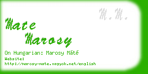 mate marosy business card