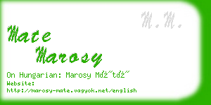 mate marosy business card